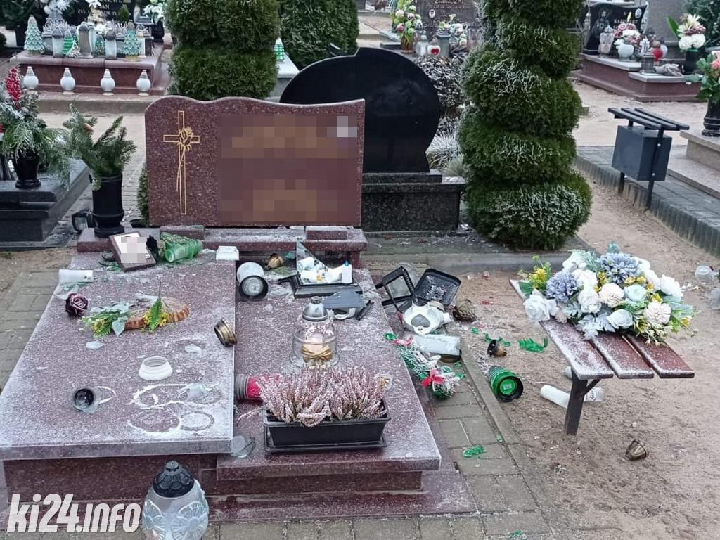 Zniszczone nagrobki w Piotrkowie Kujawskim