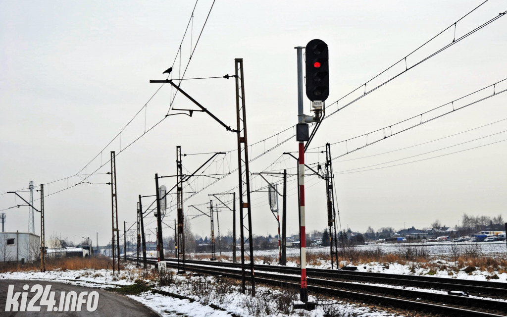 Stacja Inowrocław Rąbinek pokryta białym puchem
