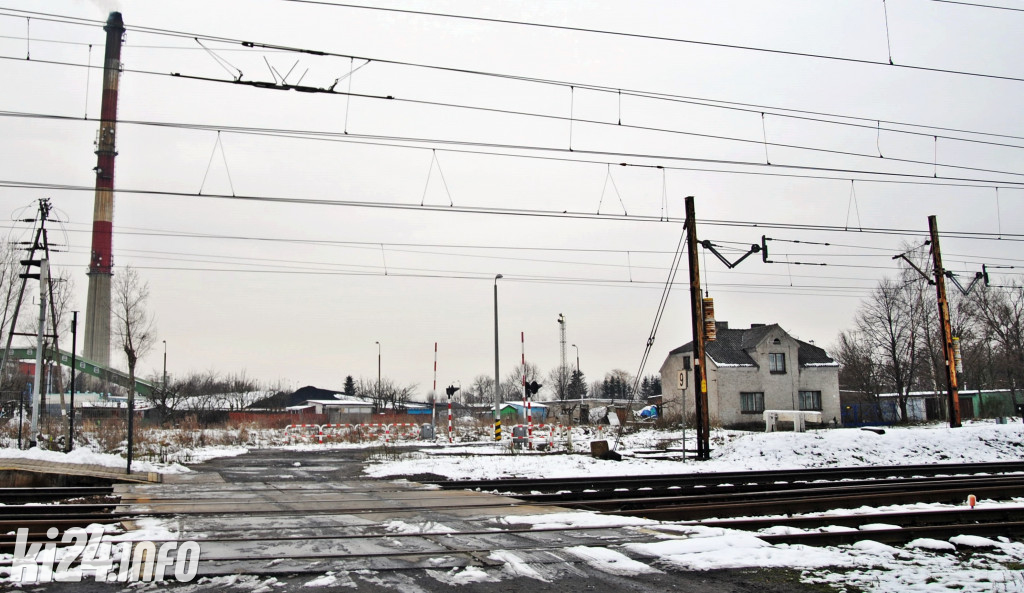 Stacja Inowrocław Rąbinek pokryta białym puchem