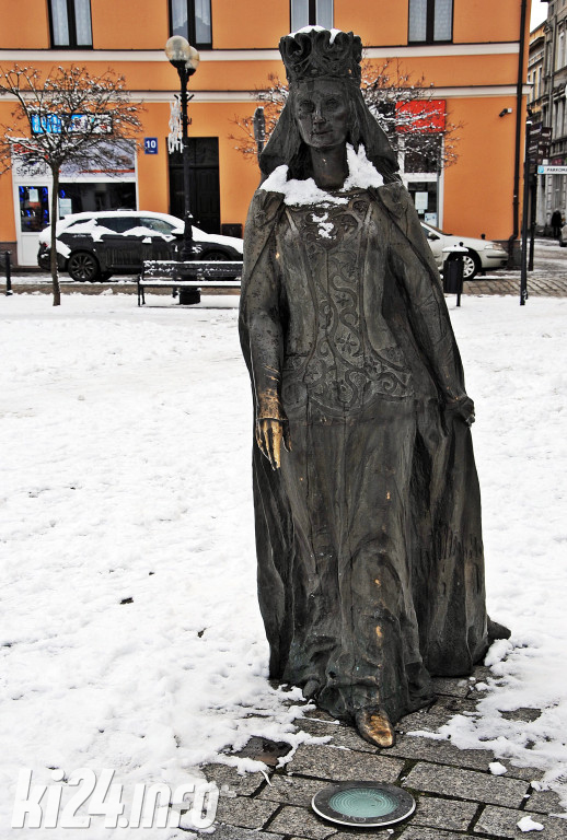 Centrum Inowrocławia w zimowej szacie