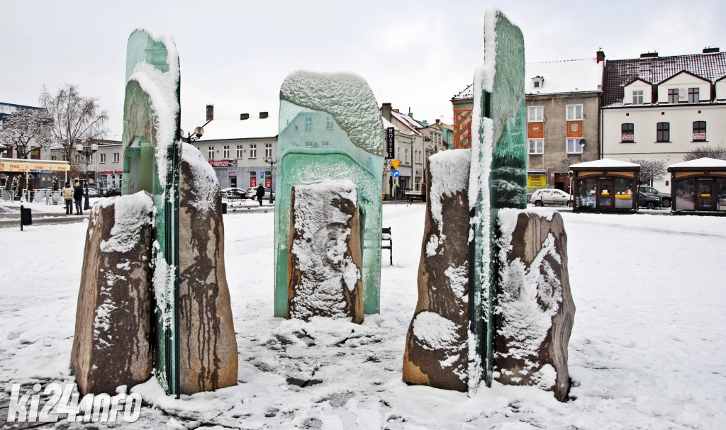 Centrum Inowrocławia w zimowej szacie