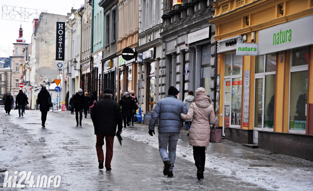 Centrum Inowrocławia w zimowej szacie