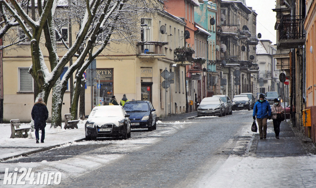 Centrum Inowrocławia w zimowej szacie