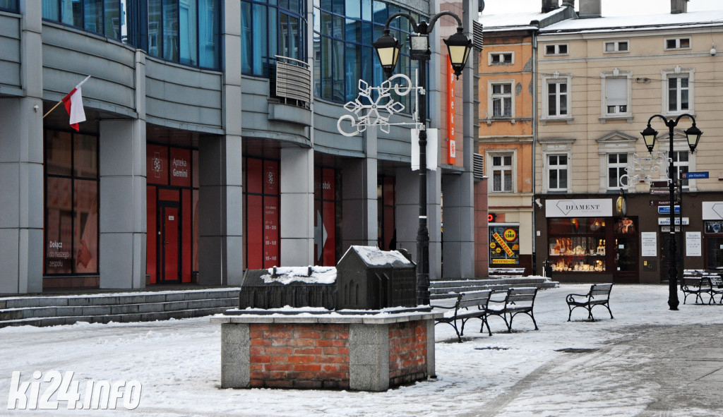 Centrum Inowrocławia w zimowej szacie