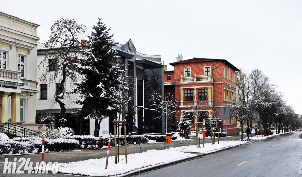 Centrum Inowrocławia w zimowej szacie