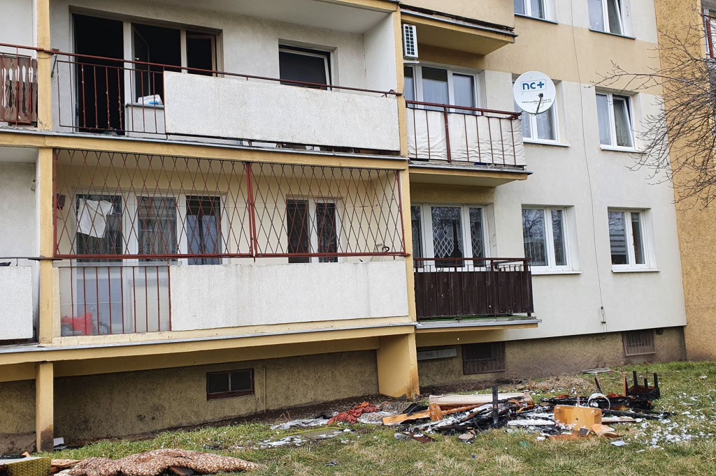 Pożar w wieżowcu na Rąbinie