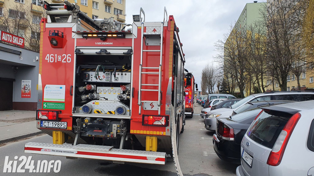 Pożar w wieżowcu na Rąbinie