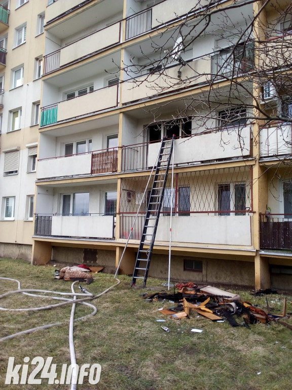 Pożar w wieżowcu na Rąbinie