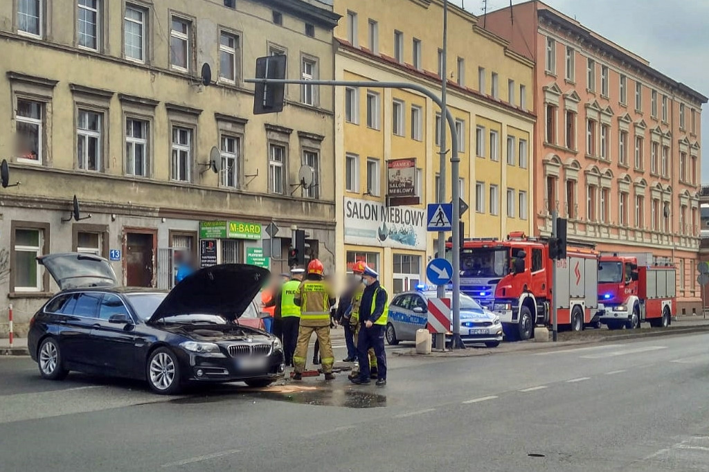 Kolizja w centrum miasta