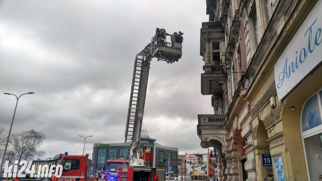 Strażacka akcja w centrum Inowrocławia