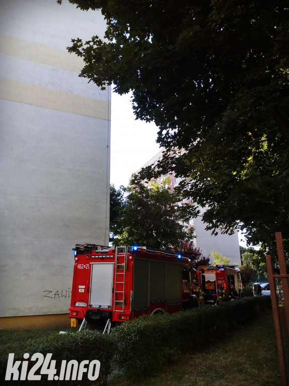 Strażacka akcja w wieżowcu na Rąbinie