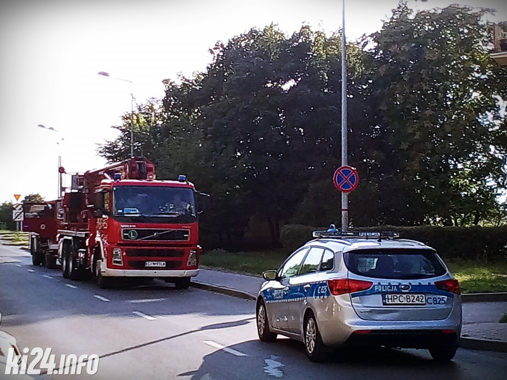 Strażacka akcja w wieżowcu na Rąbinie