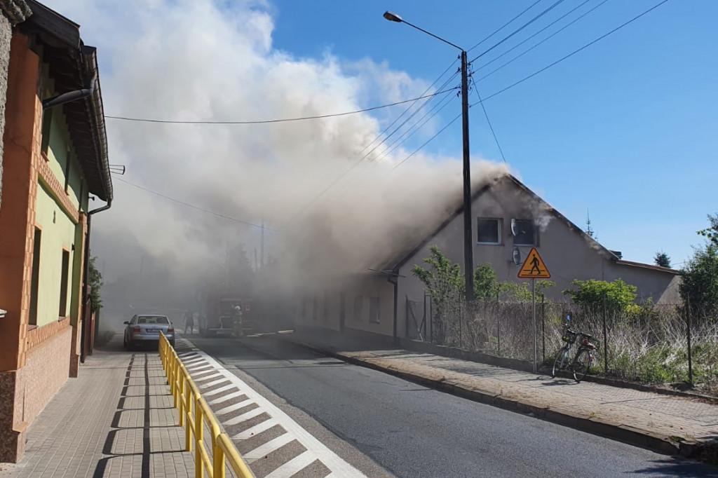 Pożar domu w Strzelnie