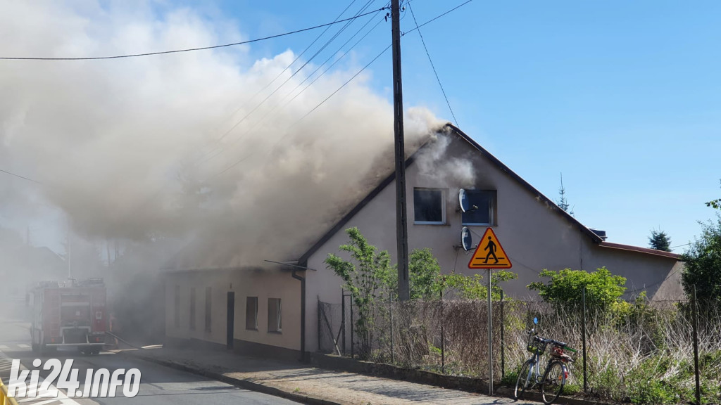 Pożar domu w Strzelnie