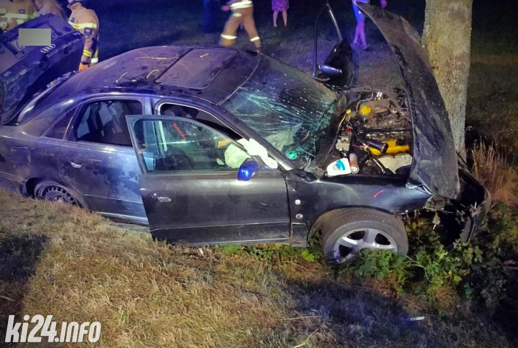 Uderzył audi w drzewo