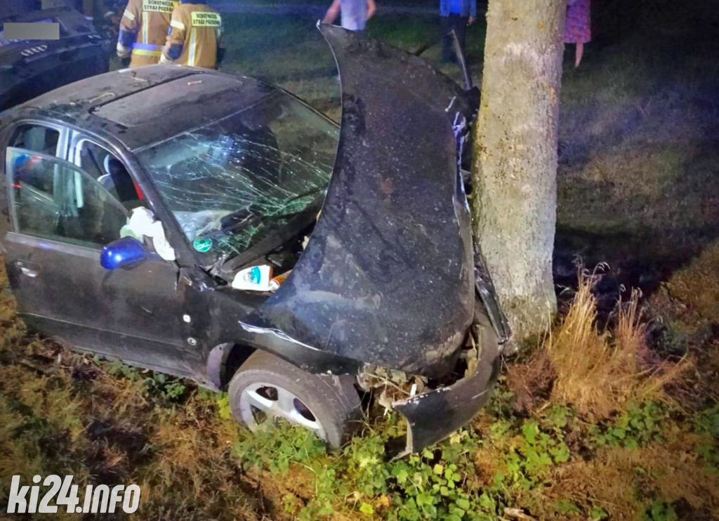 Uderzył audi w drzewo