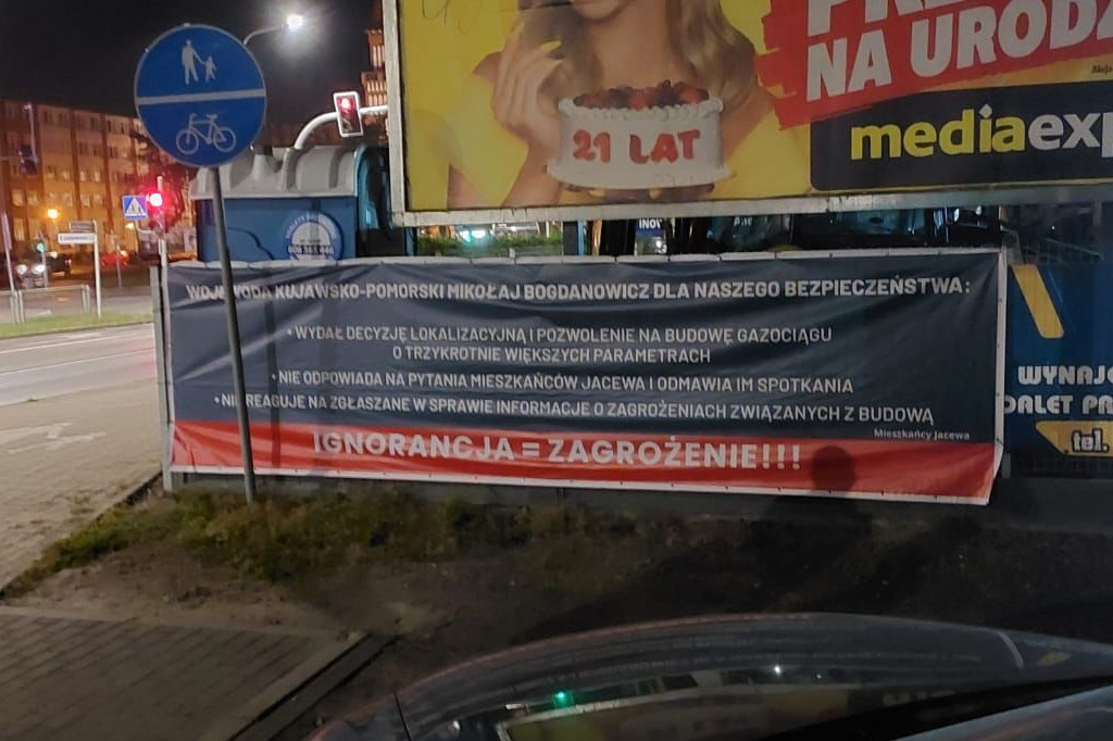 Mieszkańcy Jacewa mają dość i rozpoczynają protest. Powiesili banery