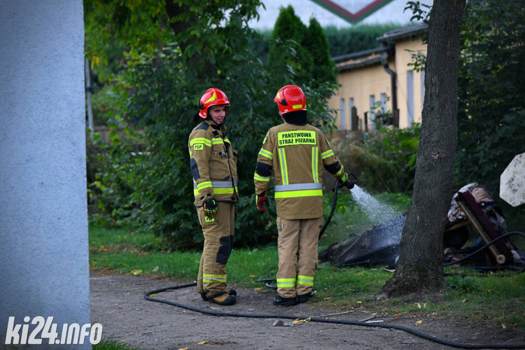 Pożar baraku mieszkalnego na Błoniu