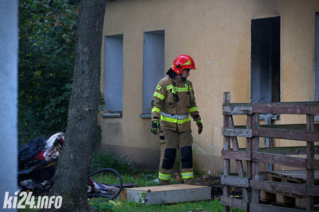 Pożar baraku mieszkalnego na Błoniu