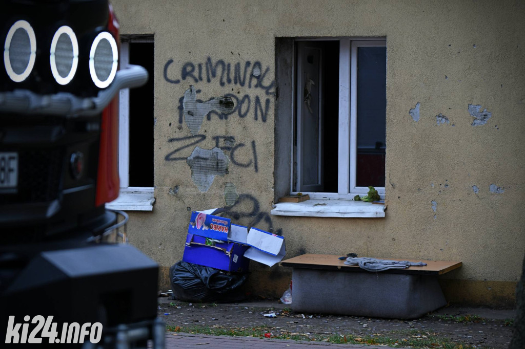 Pożar baraku mieszkalnego na Błoniu