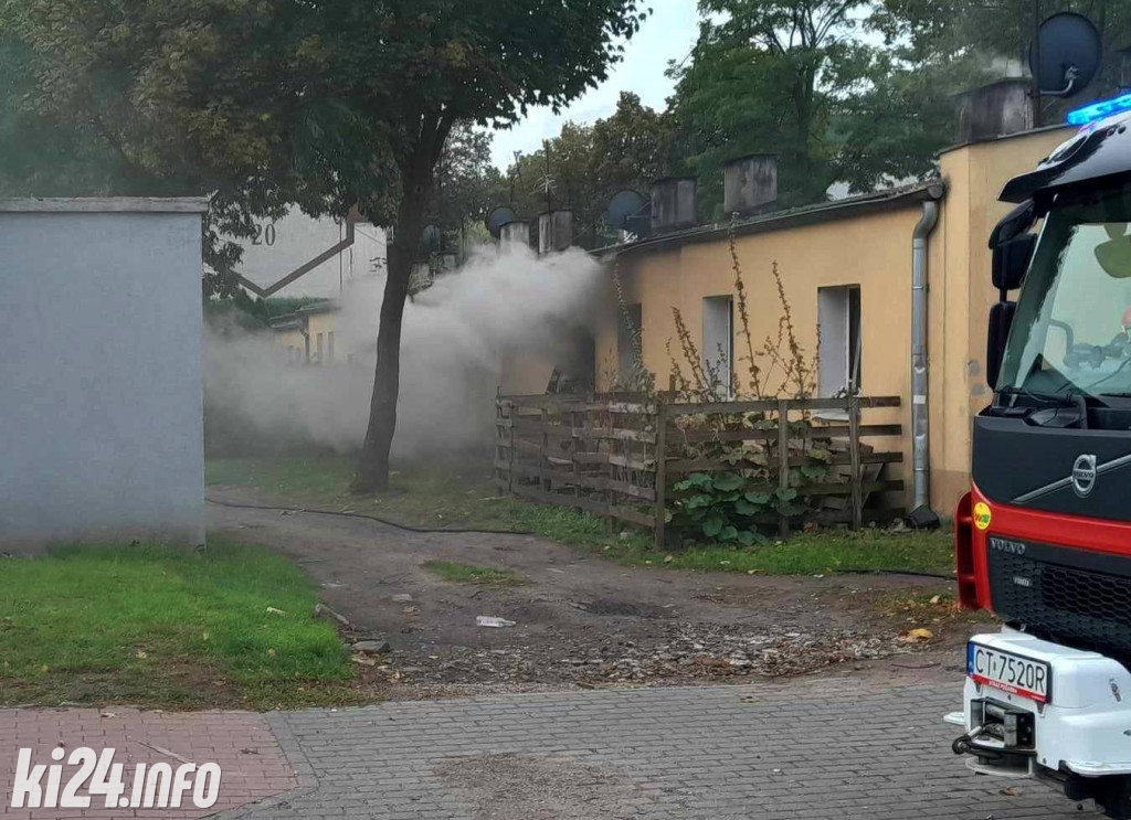 Pożar baraku mieszkalnego na Błoniu