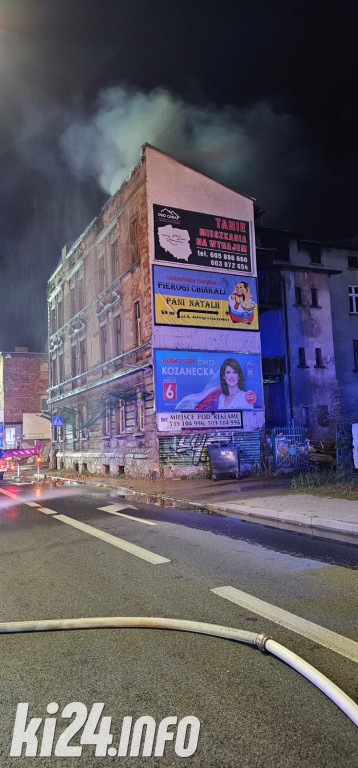 Pożar kamienicy w centrum Inowrocławia