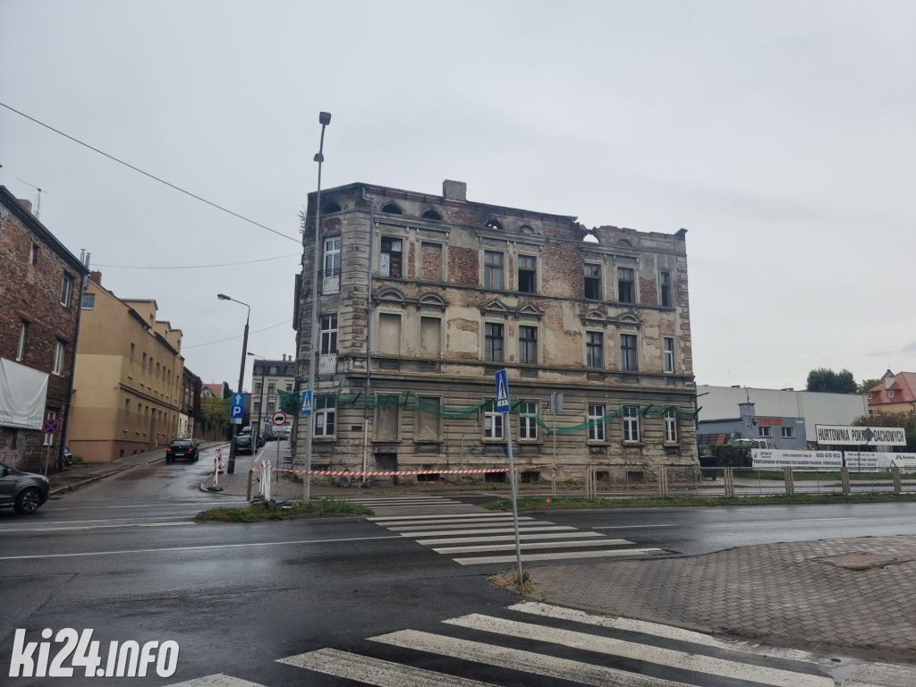 Pożar kamienicy w centrum Inowrocławia