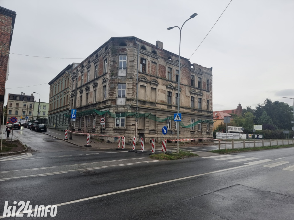 Pożar kamienicy w centrum Inowrocławia