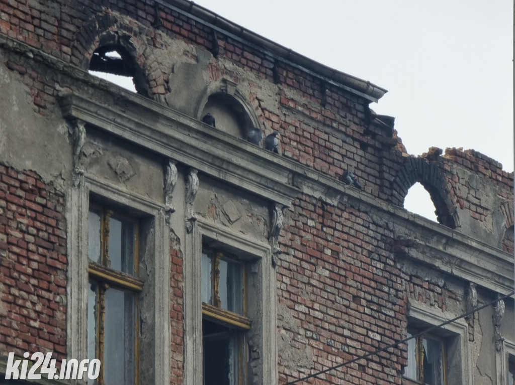 Pożar kamienicy w centrum Inowrocławia