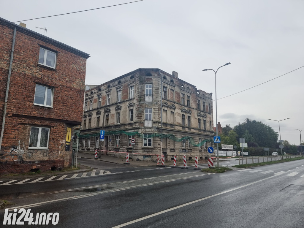 Pożar kamienicy w centrum Inowrocławia
