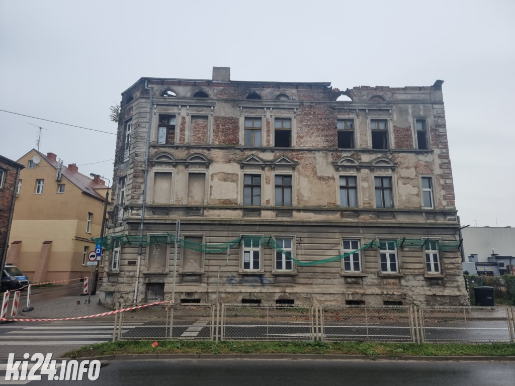Pożar kamienicy w centrum Inowrocławia