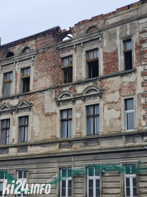Pożar kamienicy w centrum Inowrocławia