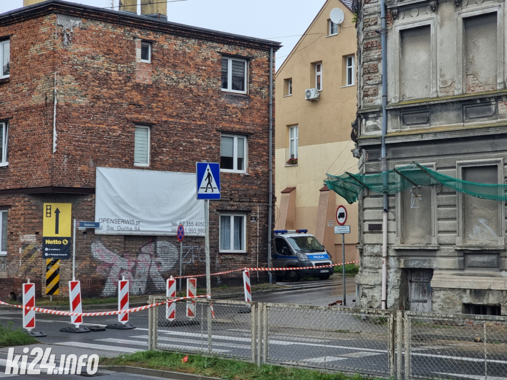 Pożar kamienicy w centrum Inowrocławia