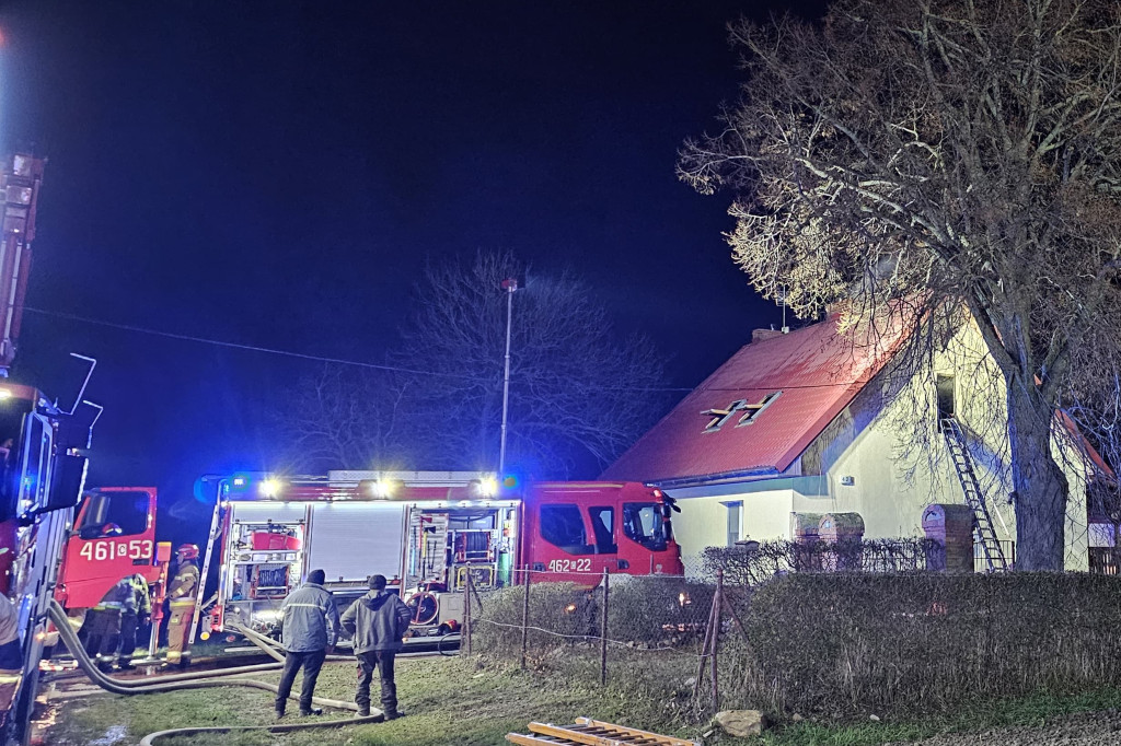 Pożar domu w Lisewie Kościelnym