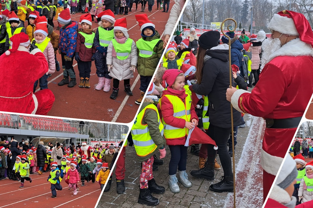 Mikołajkowe bieganie na stadionie
