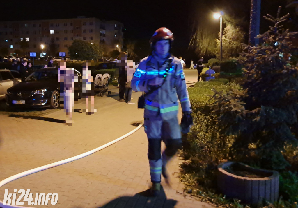Pożar w bloku na os. Rąbin