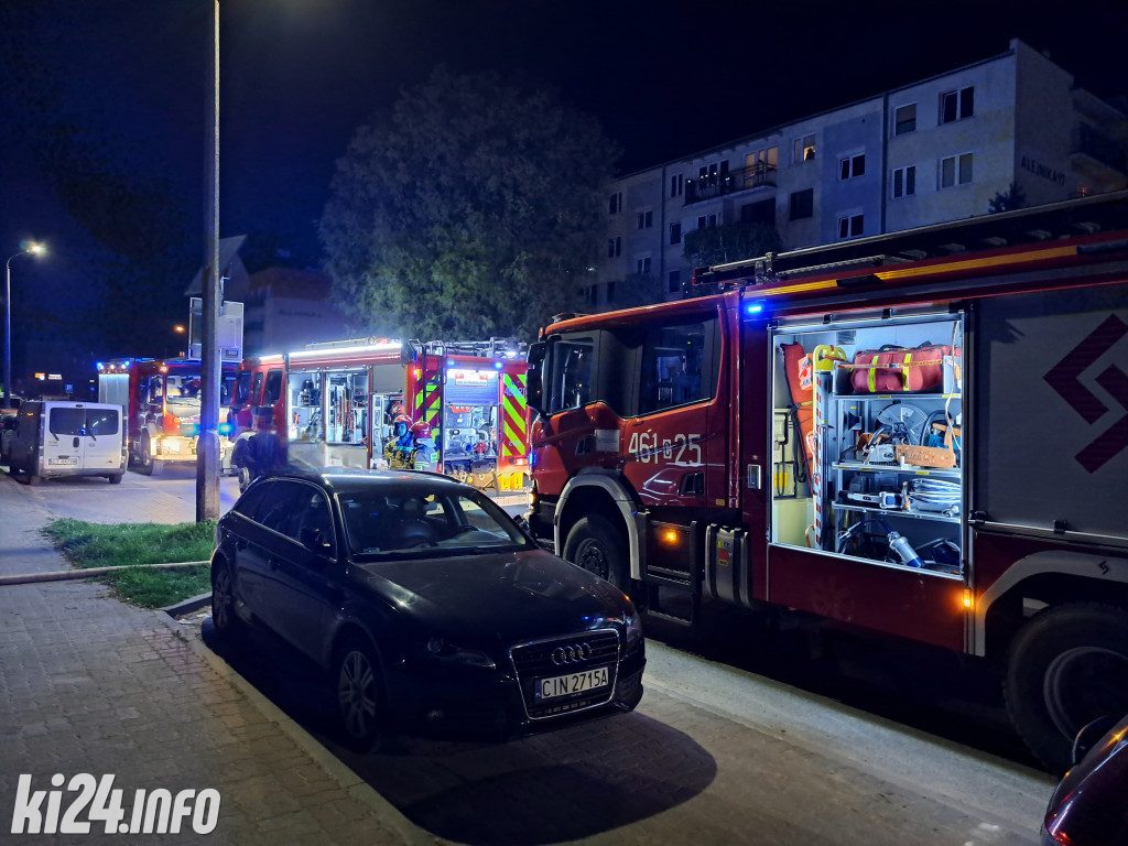 Pożar w bloku na os. Rąbin