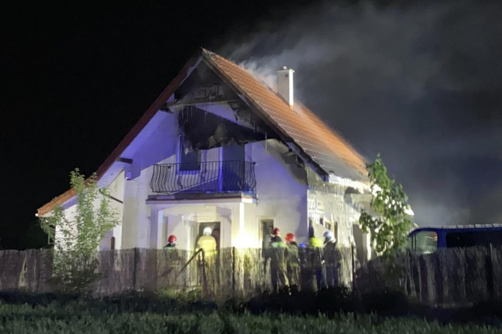 Pożar domu pod Inowrocławiem