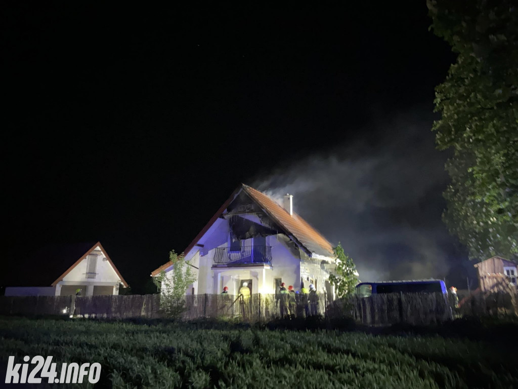 Pożar domu pod Inowrocławiem