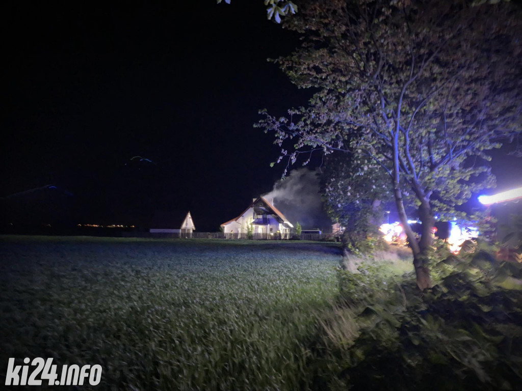 Pożar domu pod Inowrocławiem