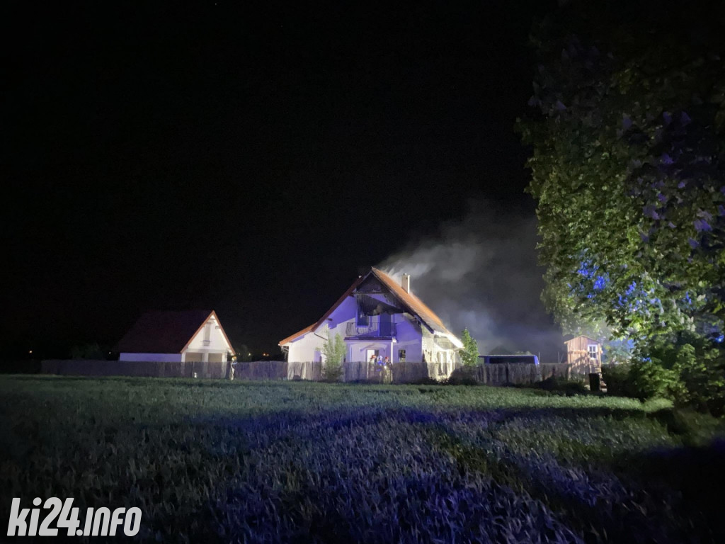 Pożar domu pod Inowrocławiem