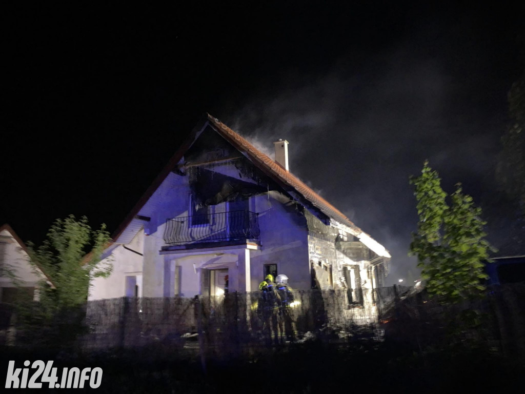 Pożar domu pod Inowrocławiem