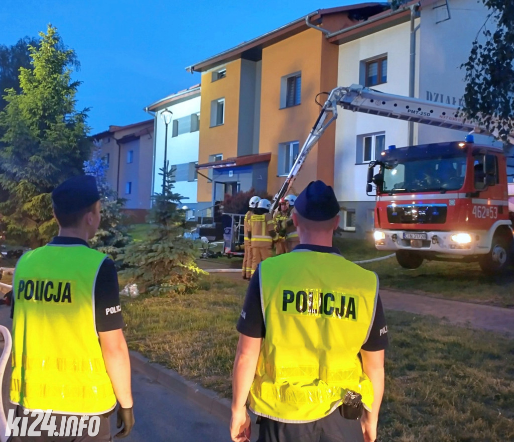 Pożar bloku w Radziejowie