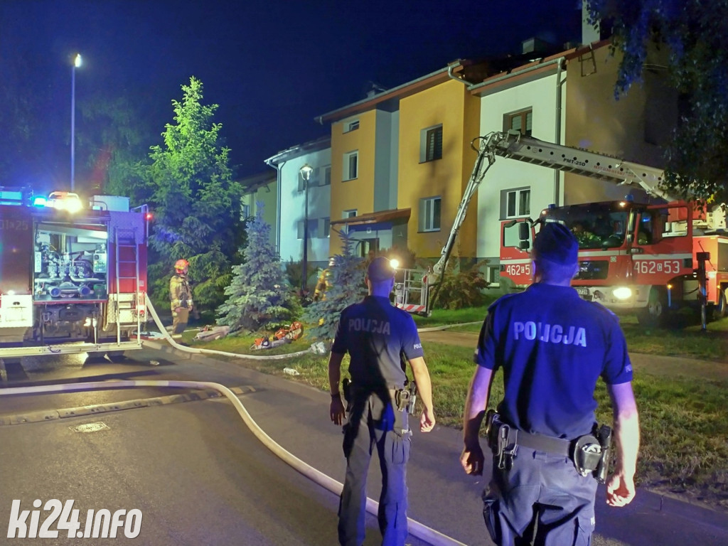 Pożar bloku w Radziejowie