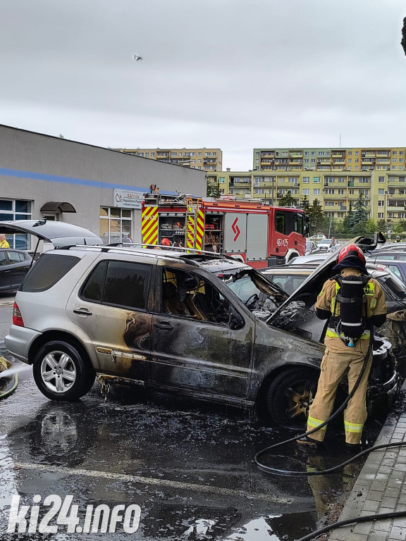 Pożar na parkingu