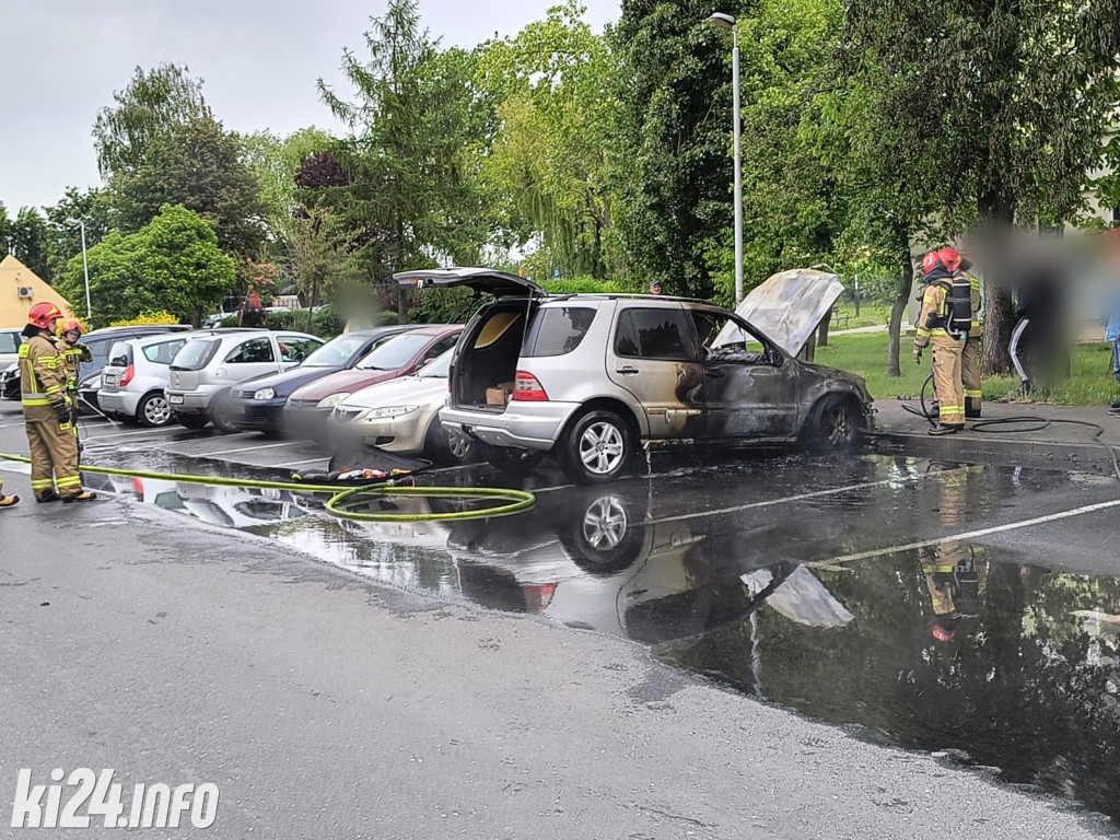 Pożar na parkingu