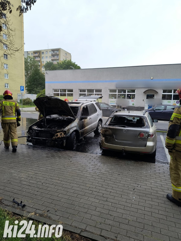 Pożar na parkingu