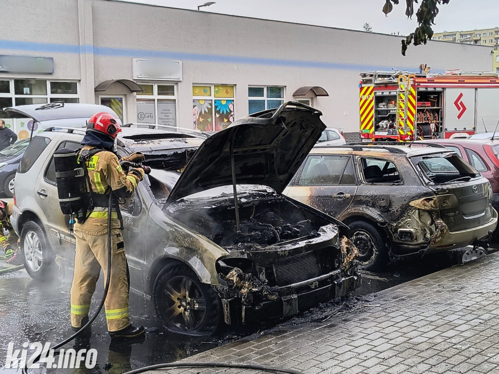 Pożar na parkingu