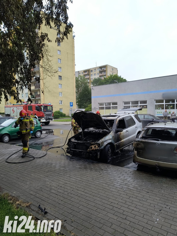 Pożar na parkingu