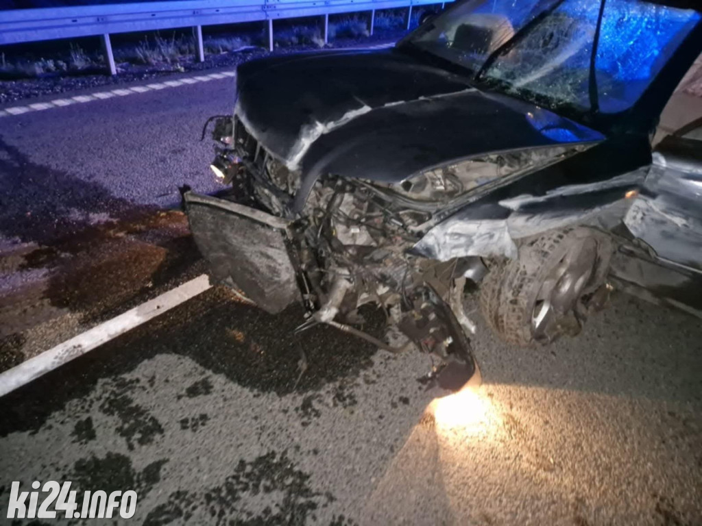 Nocna kraksa na obwodnicy Inowrocławia